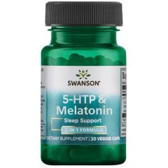 5-Гидрокситриптофан с мелатонином (Swanson, 5-HTP & Melatonin), 30 вегетарианских капсул