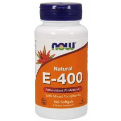 Витамин E-400 Натуральный, Смесь Токоферолов (Now Foods, Natural E-400 With Mixed Tocopherols), 400 МЕ, 100 мягких капсул