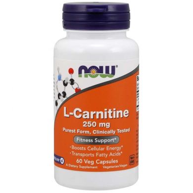 L-Карнитин (Now Foods, L-Carnitine), 250 мг, 60 вегетарианских капсул