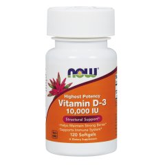 Витамин D-3 (Now Foods, Vitamin D-3), 10000 МЕ, 120 мягких капсул