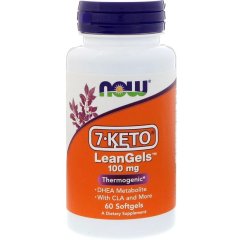 7-КЕТО, Управление весом (Now Foods, 7-Keto, LeanGels), 100 мг, 60 мягких капсул