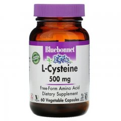 L-Цистеин (Bluebonnet Nutrition, L-Cysteine), 500 мг, 60 вегетарианских капсул