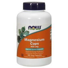 Магний (Now Foods, Magnesium Caps), 400 мг, 180 вегетарианских капсул