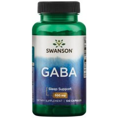 ГАМК, Гамма-аминомасляная кислота (Swanson, GABA), 500 мг, 100 капсул
