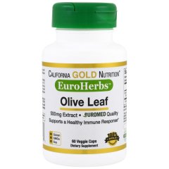 Экстракт оливкового листа (California Gold Nutrition, Olive Leaf Extract), 500 мг, 60 капсул