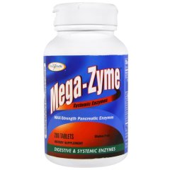 Мега-Зим, Пищеварительные и Системные энзимы (Enzymatic Therapy, Мега-Zyme), 200 таблеток