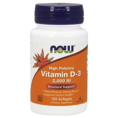 Витамин D-3 (Now Foods, Vitamin D-3), 2000 МЕ, 120 мягких капсул